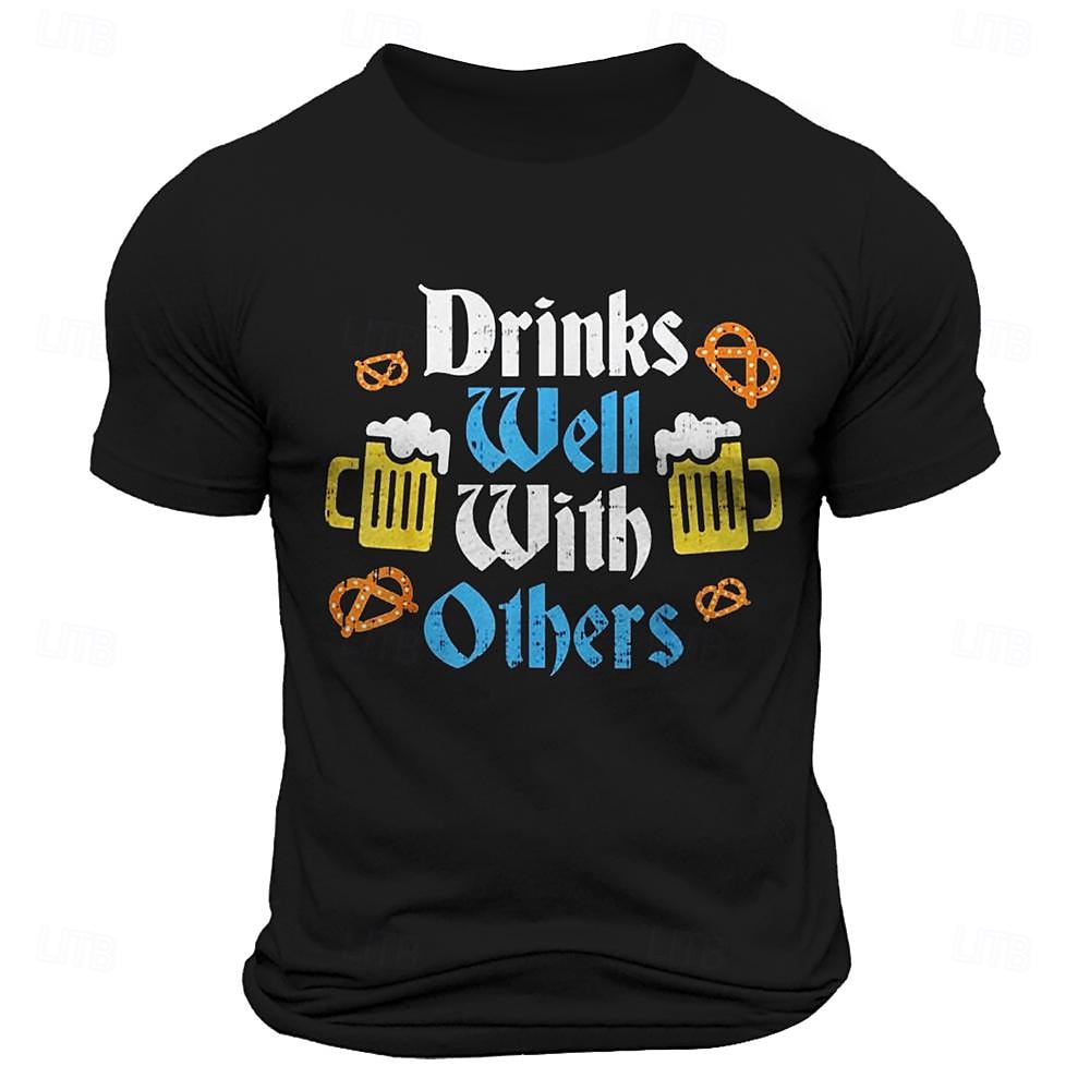 Homme Lettre Drôle Bière T-shirt Coton Manche Courte Graphique Chemise Noir T-shirt confortable Rue Sport en Plein Air Vêtements de créateurs de mode de 2025 ? $15.99 –P1