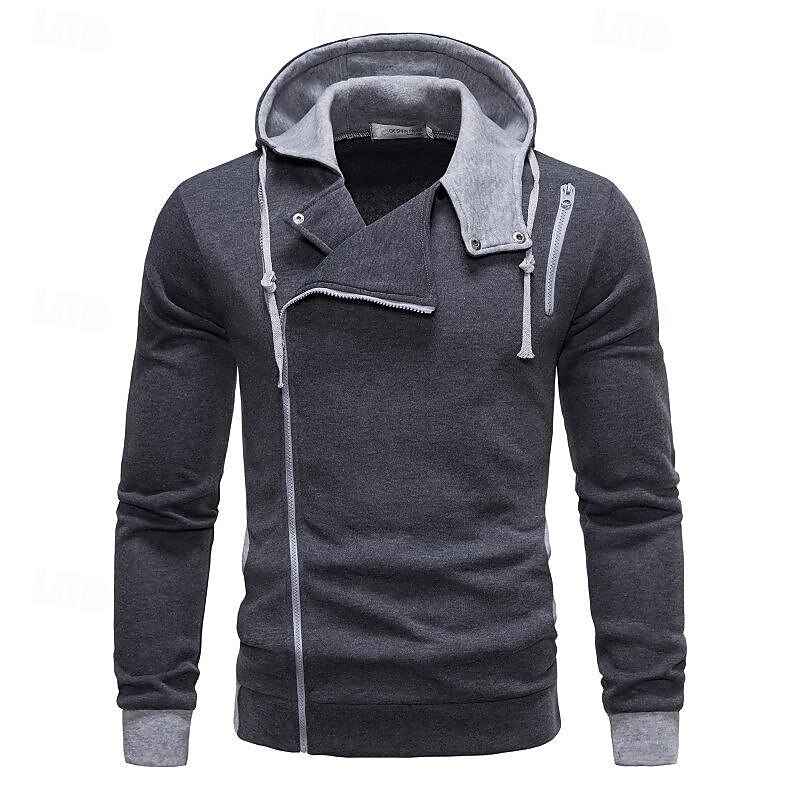 Men's Hoodie Full Zip Hoodie Wine Hooded Color Block Patchwork Sports & Outdoor Daily Holiday Polyester Streetwear Basic Casual Spring & Fall Clothing Apparel Hoodies Sweatshirts Long Sleeve 2025 - $15.99 –P7