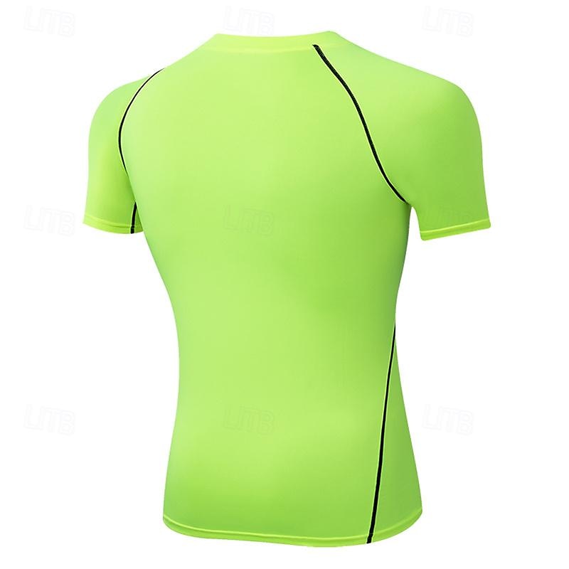 Men's Compression Shirt Athletic Shirt Gym Shirt Fitness Shirt Short Sleeve Tee Tshirt Casual Athleisure Breathable Quick Dry Soft Fitness Gym Workout Running Sportswear Activewear Black White Red 2025 - $12.39 –P10