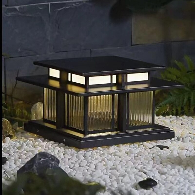 luz de parede externa led branco quente 35/42 cm 1 luz estilo chinês luzes de coluna à prova d'água luzes de poste de pátio e27 lâmpada de poste de acrílico transparente 110-240v de 2025 por $265.59 –P1