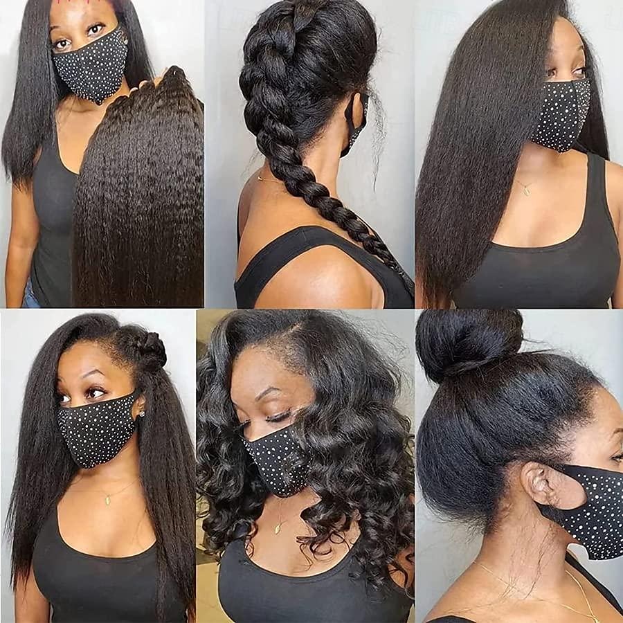 Peluca recta rizada con encaje frontal de 13x6, pelucas de cabello humano con cierre frontal recto yaki transparente hd para mujeres, peluca sin cola de 20 pulgadas con densidad de 180%, prearrancada 2025 - $205.49 –P13