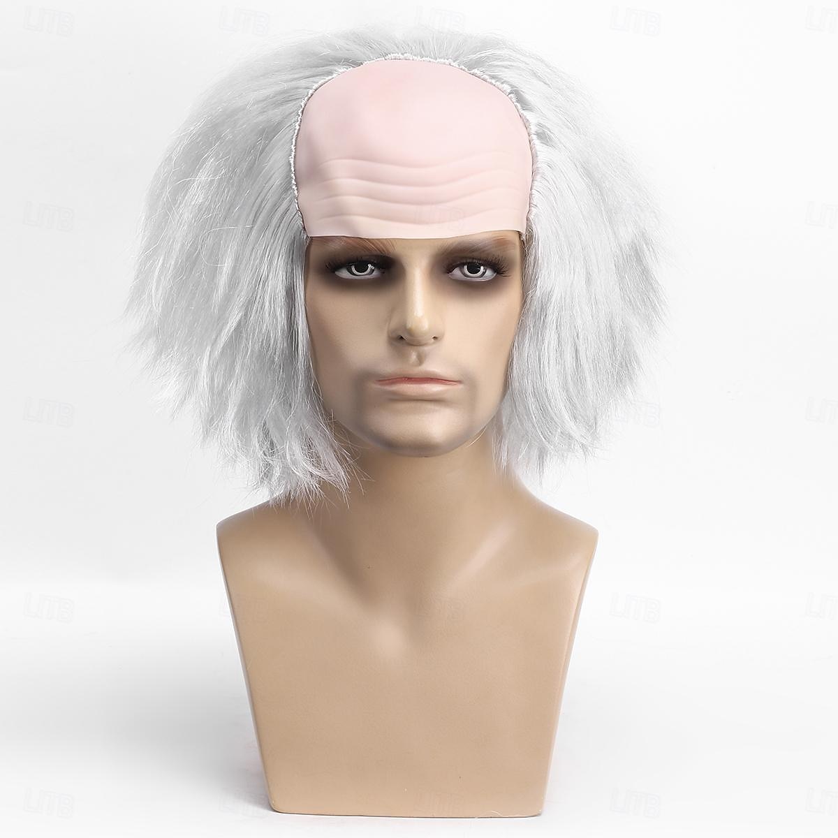 parrucca da clown calva corta e soffice ondulata da uomo di Beetlejuice 2 per costume da festa di carnevale, parrucche per adulti del 2025 a $20.99 –P3