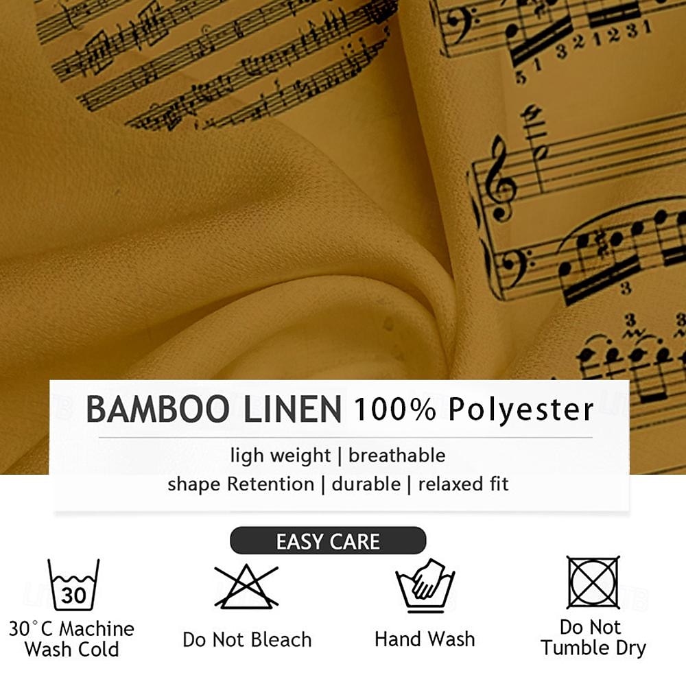 Miesten Hallituksen jäsenet Musiikki Kitara Paita Button Up paita Lyhythihainen Vintage Vapaa-aika Päivittäin Kesä Kevät isoisän kaulus Nauhakaulus Painike ylös Tasku 3D-tulostus Sininen Ruskea Khaki 2026 - $25.99 –P6