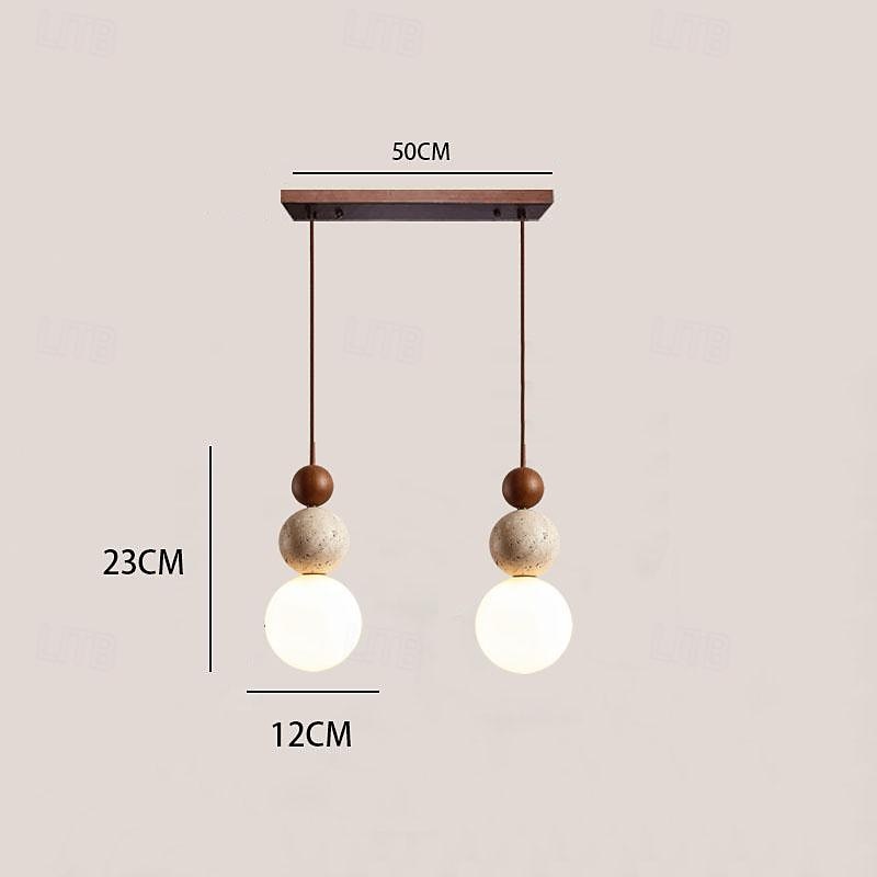 Lampe suspendue LED blanc chaud 11/50/70 cm 1/2/3 lumières créatives en pierre et bois mini lustre industriel suspendu en verre g9 lampe suspendue pour îlot de cuisine salle à manger chambre 85-265 V de 2025 ? $126.99 –P2