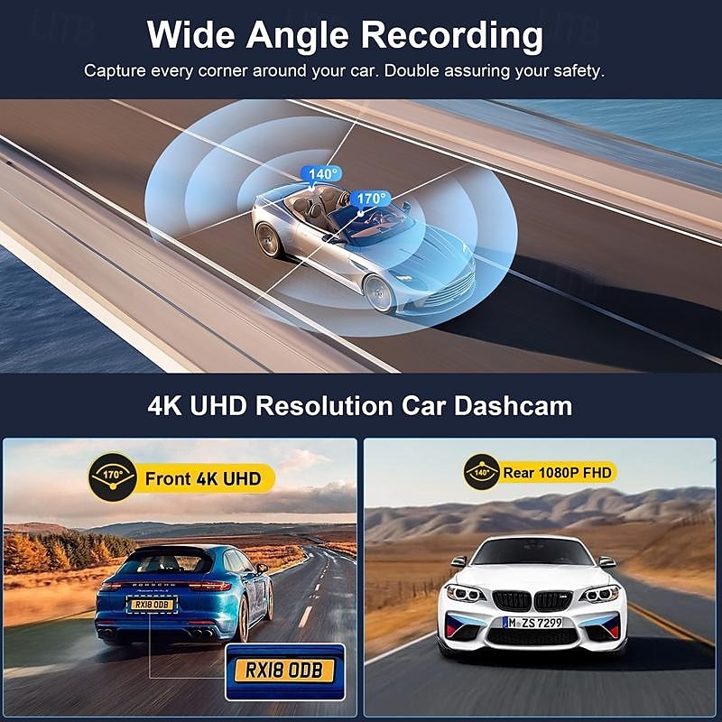 X21+ 2160P HD with Rear Camera Car DVR 170 Degree Wide Angle 3 inch IPS Dash Cam with WIFI / Night Vision / G-Sensor 4 infrared LEDs Car Recorder 2025 - $87.99 –P3