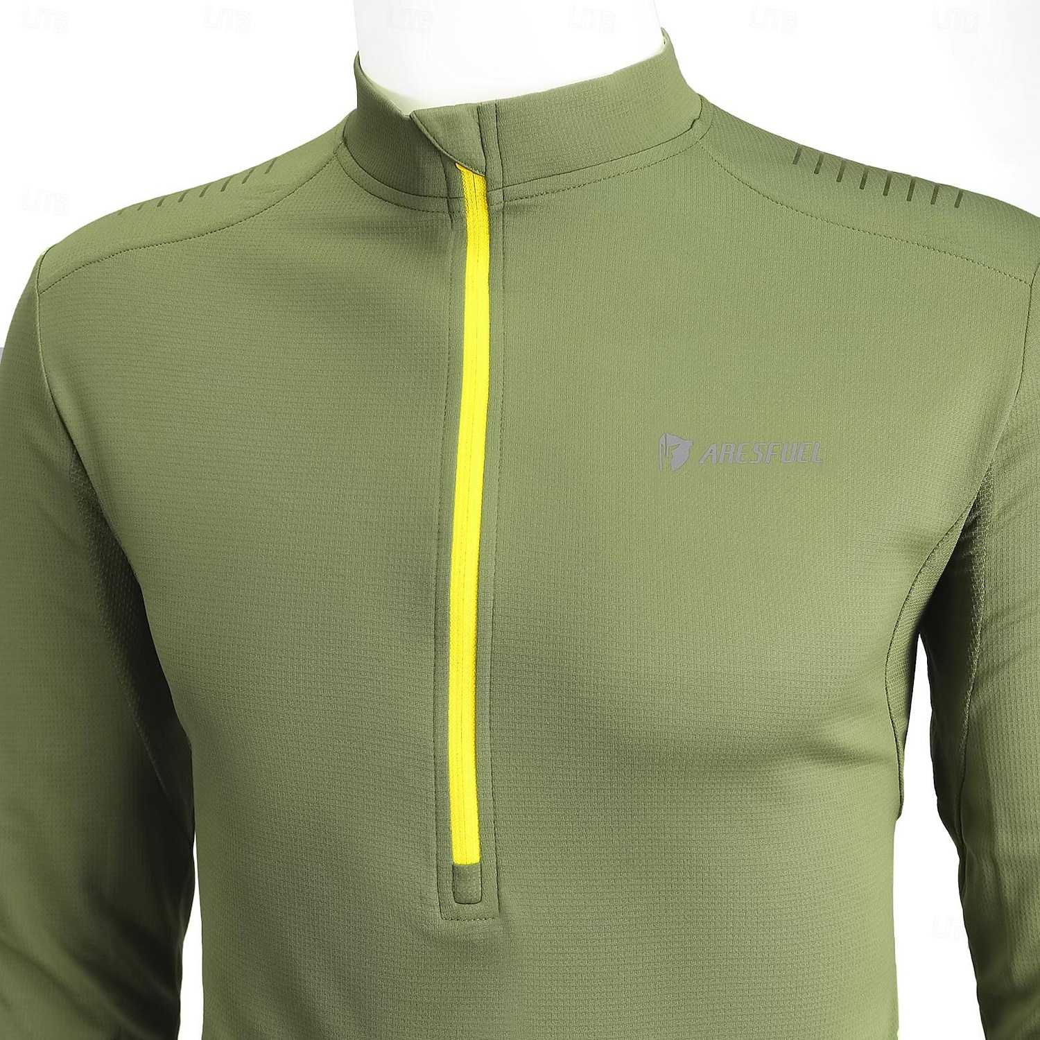 ARESFUEL Herren Radtrikot Langarm Herbst Fahhrad Oberteil mit 3 Gesäßtaschen Mountainbike MTB Schnelltrocknend Atmungsaktivität Schweißableitend Schwarz Gelb Grün Spandex Sport Bekleidung 2025 - $35.19 –P3