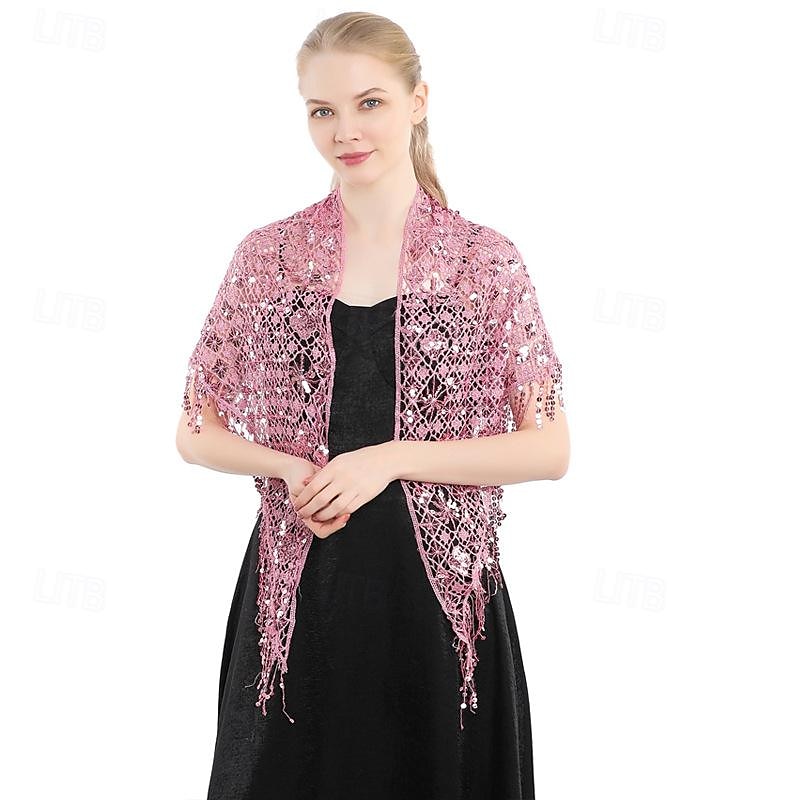 Châle triangle à paillettes pour femmes, enveloppe à franges, cape de soirée, châle de mariée, écharpe pour robes de soirée, fête de 2025 ? $14.99 –P6