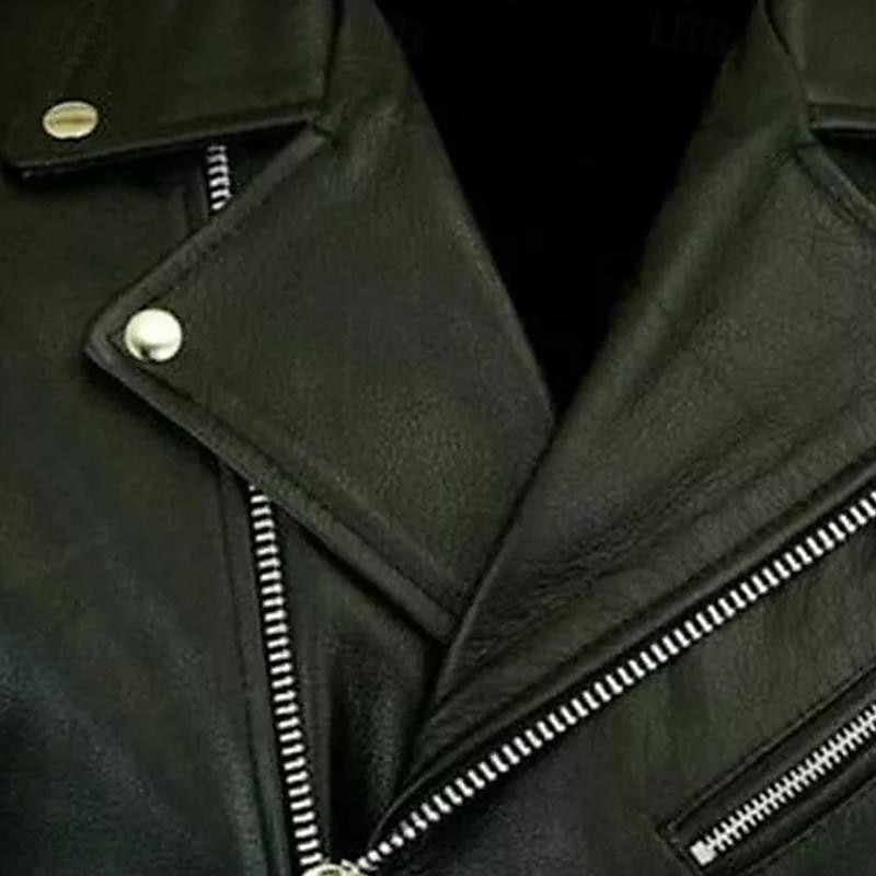 Herr Imitationsläderjacka Övergångsjacka Kappa Bikerjacka Dagligen Friluftskläder Vindtät Ficka Vår & Höst Slät Punk Ledigt Kavajslag Normal Svart Vin Blå Brun Jacka 2025 - $45.99 –P3