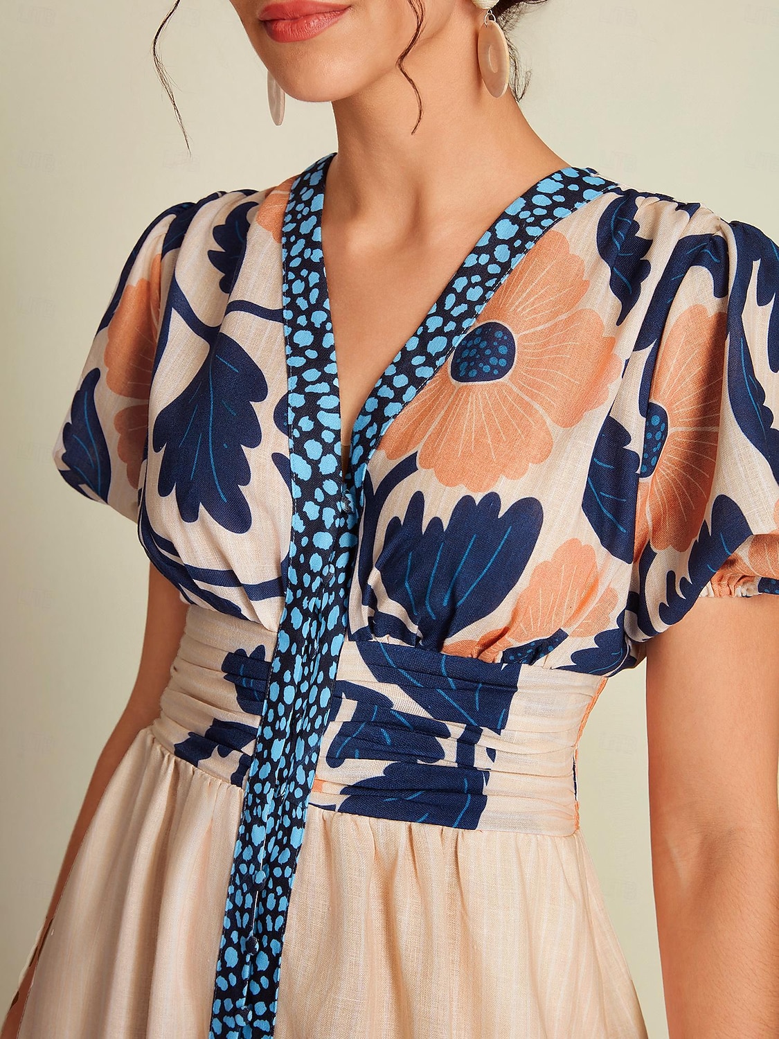 Abito lungo da donna, ampio, da resort, con stampa floreale, manica corta, arcobaleno, primavera ed estate, scollo a V, vestito da vacanza del 2026 a $148.99 –P3