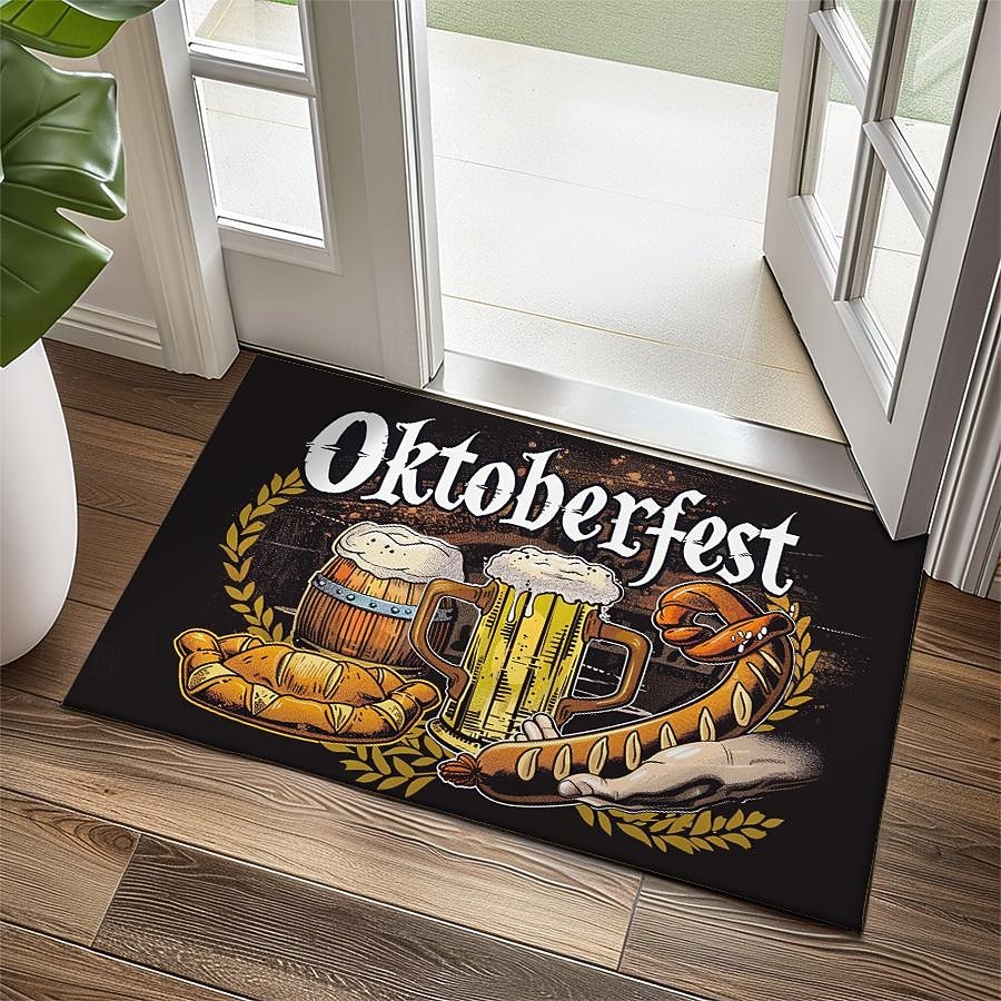 Německá Oktoberfest 2025 vintage rohožka do kuchyně podlahová rohož protiskluzová rohož olejovzdorná rohož do interiéru a exteriéru dekorace do ložnice koupelnová rohož vchodová rohož 2025 - $11.49 –P1