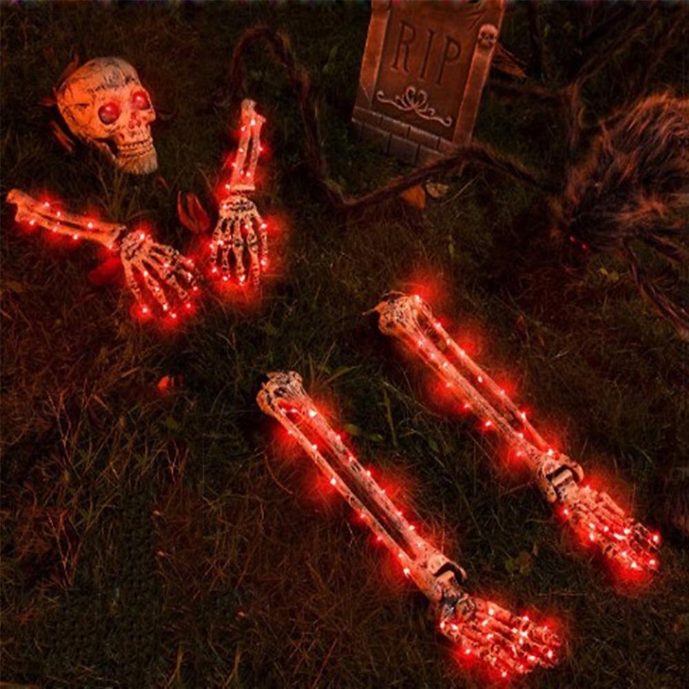 2025年 ハロウィーンの照明付きスケルトンランプ 中庭の庭の装飾小道具 LED 発光ゴーストハンド スケルトンハンド 地面に挿入されたランプ 休日の雰囲気の装飾小道具 US 110V 1個 コレクション – $55.99 –P9