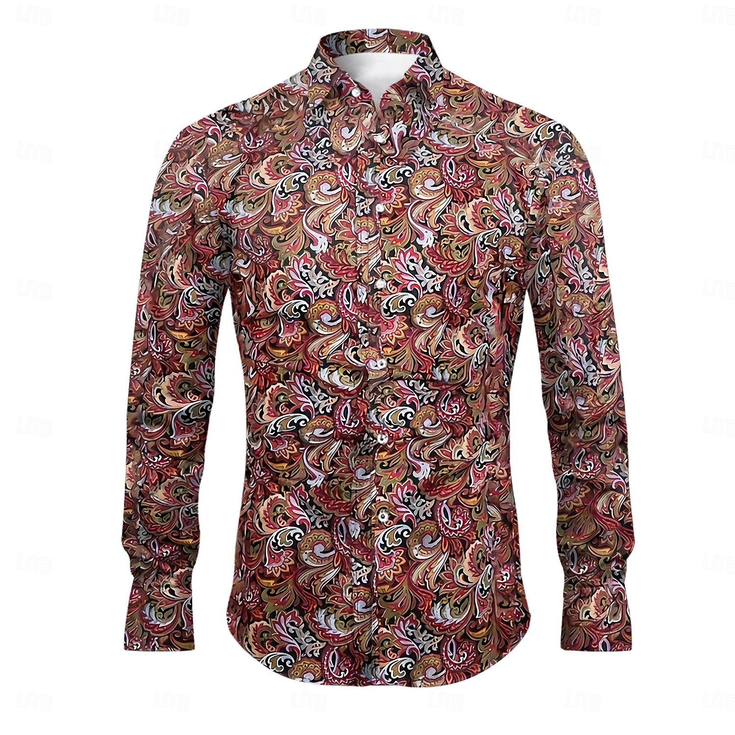 Bărbați Floral Imprimeu Paisley Cămașă Cămașă Boho Manșon Lung Sport Modă Șic Stradă În aer liber Zilnic Toamna iarna Răsfrânt Imprimeu Buton în jos Negru Roșu-aprins Mov Trifoi 2025 - $26.99 –P8
