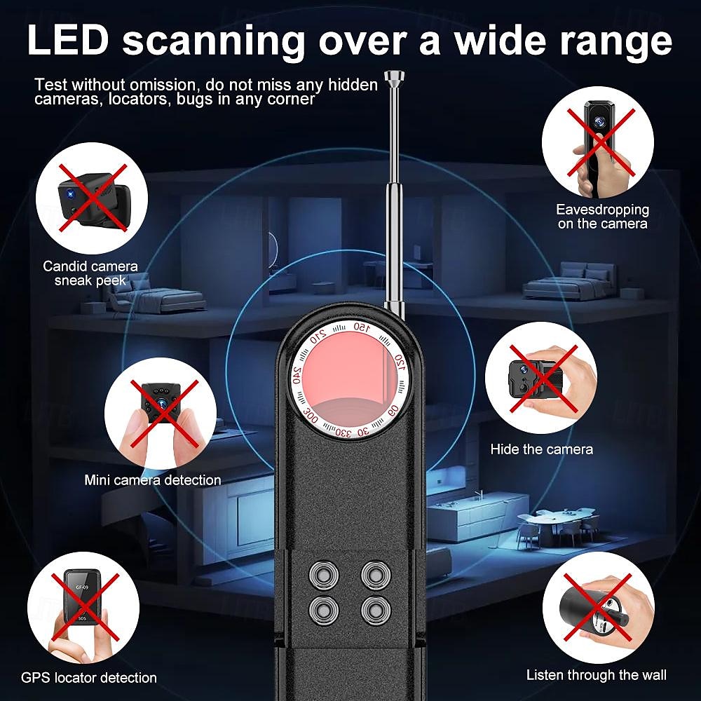 Hidden Camera Detector GPS Tracker Detector Find Wireless Bugging Devices in Cars Bathrooms Offices Hotels 2025 - $39.99 –P8