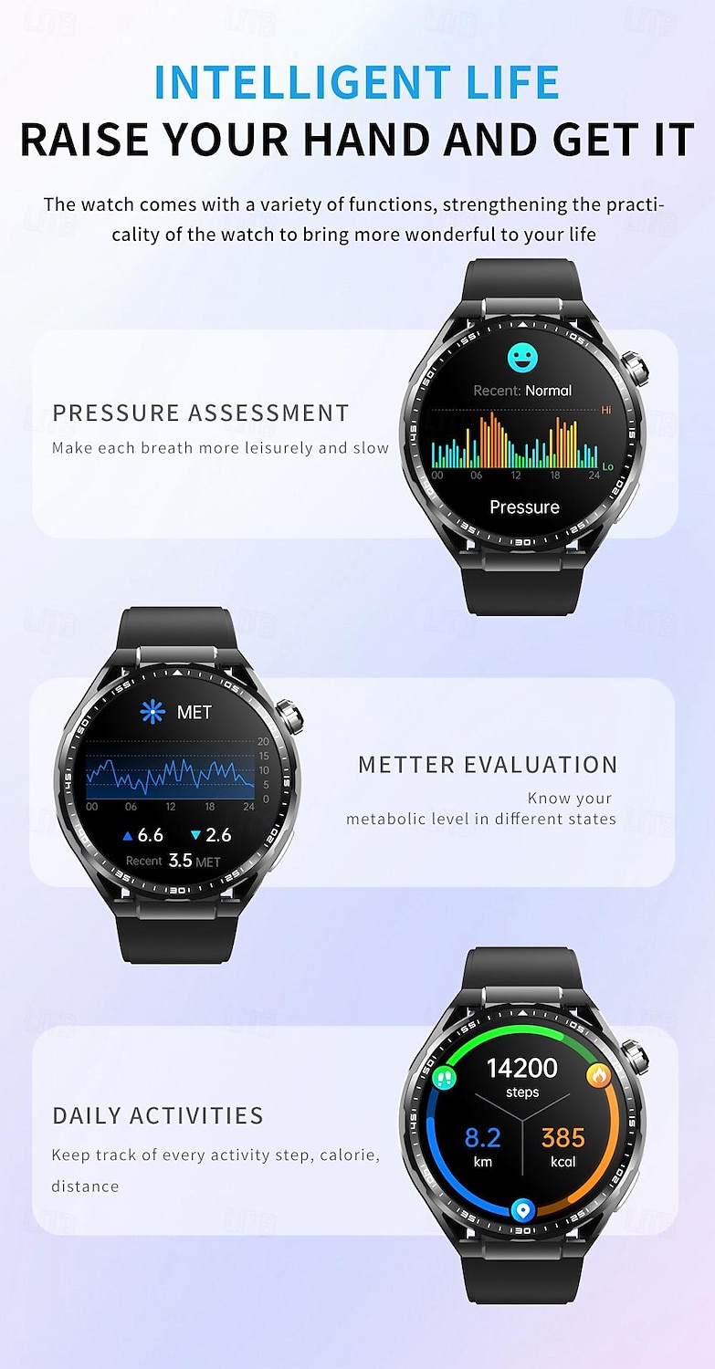 696 F200 Smart Watch 1.55 inch Smart Band Fitness Bracelet Bluetooth Pedometer Call Reminder Sleep Tracker Compatible with Samsung Men Hands-Free Calls Message Reminder IP 67 46mm Watch Case 2025 - $81.99 –P18