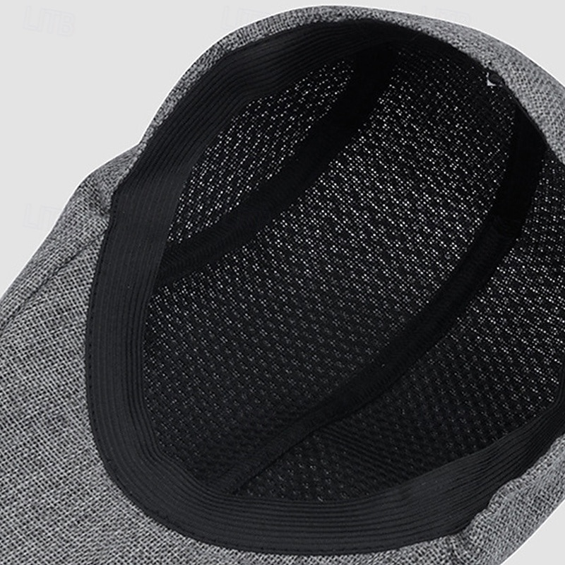 Herr Platt mössa Basker Ascot hatt Newsboy hatt Svart Vit linne Mode Ledigt Brittisk Gata Dagligen Slät Justerbara Andningsfunktion 2026 - $9.49 –P12
