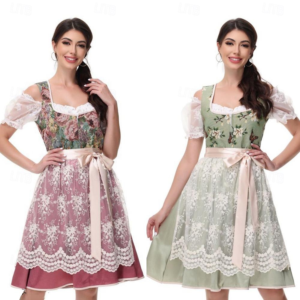 Női Karneváli Oktoberfest Sör Jelmez Dirndl Trachtenkleider Szobalány Német München Wiesn Hagyományos Stílusú Ruhával Oktoberfestre 2025 - $55.99 –P1