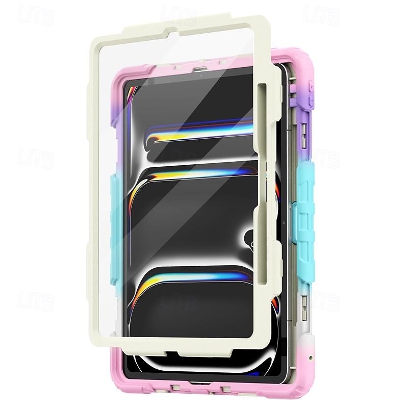 Tablet Case Cover For Apple iPad Air 11"(2024) iPad Air 13"(2024) iPad Pro 11"(2024) iPad Pro 13"(2024) Portable Handle Pencil Holder Camouflage Armor PC Silicone 2025 - $34.99 –P12