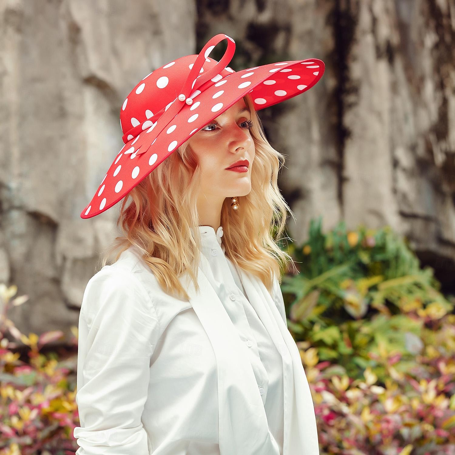 kalapok fiber bowler / cloche sapka napkalap cilinder esküvői tea party elegáns aranyos masnival pöttyös fejfedő 2025 - $30.99 –P2