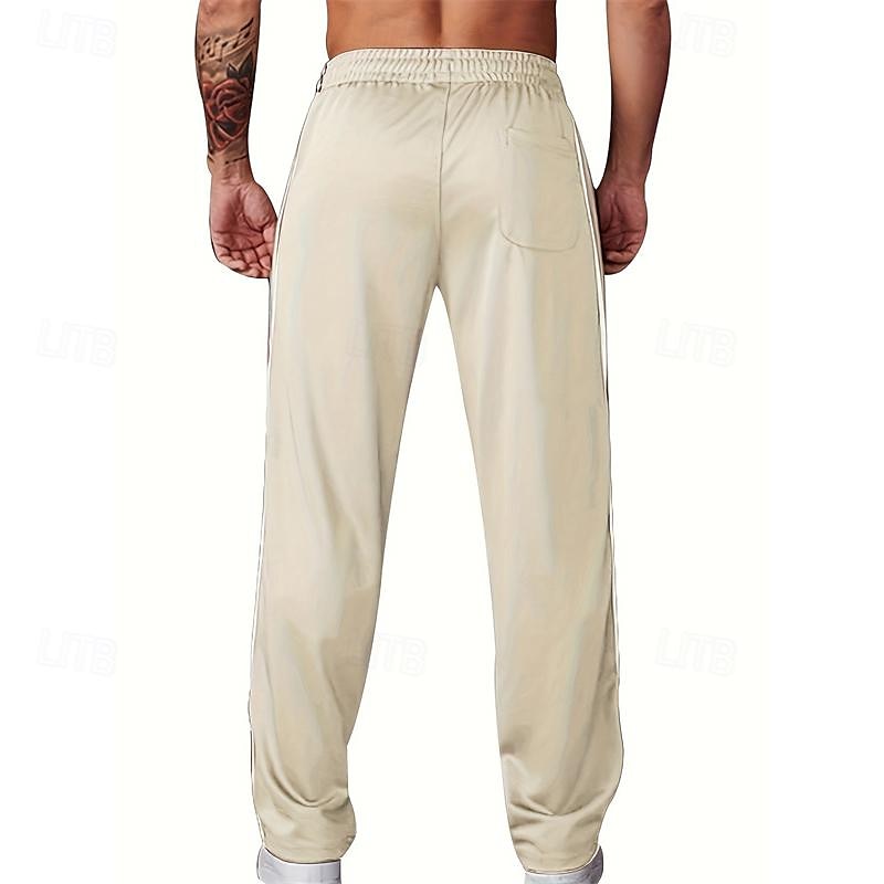 Men's Sweatpants Trousers Straight Leg Sweatpants Patchwork Pocket Elastic Waist Color Block Comfort Sports Outdoor Daily Fashion Casual Black Wine Micro-elastic 2025 - $21.99 –P12
