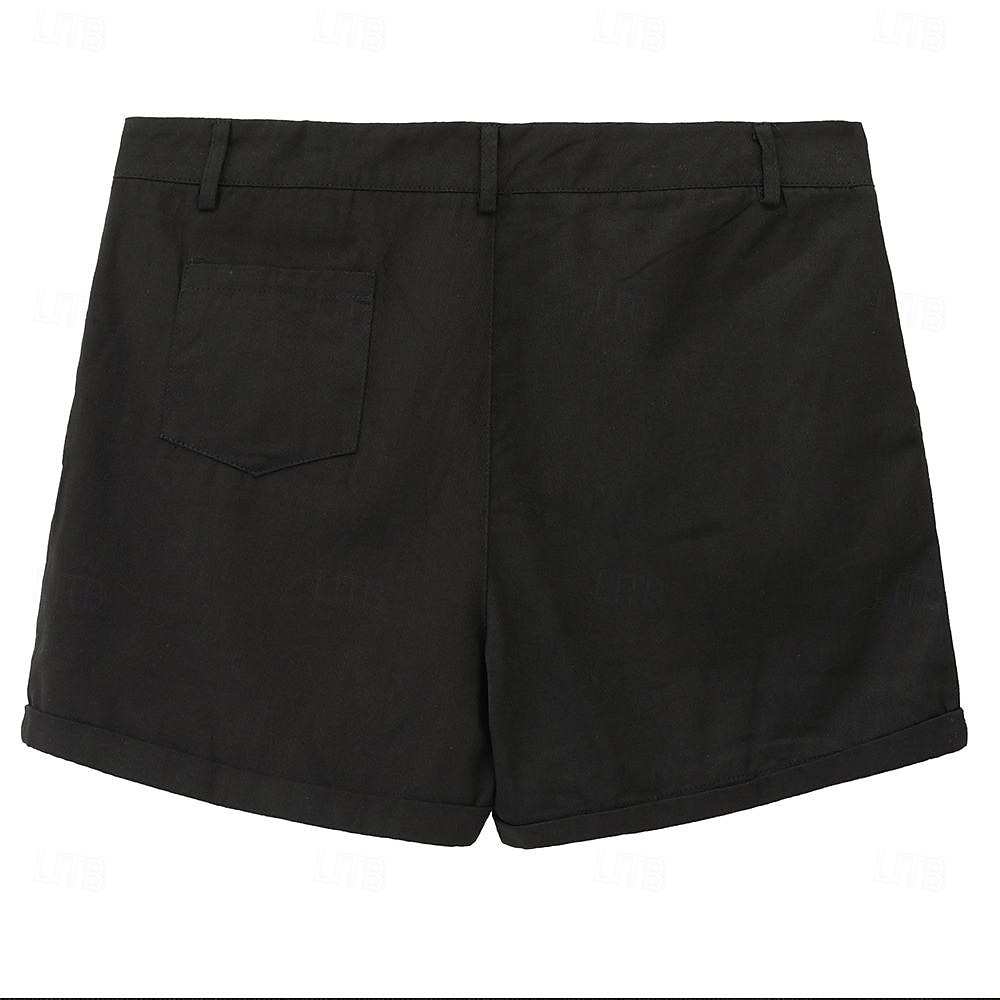 Férfi Rövidnadrágok Chino Shorts Bermuda nadrág Munkanadrág Gombok Zseb Sima Mokaszinok Rövid Szabadtéri Napi Alkalmi Utcai sikk Stílusos Fekete Sötétkék 2025 - $23.99 –P5
