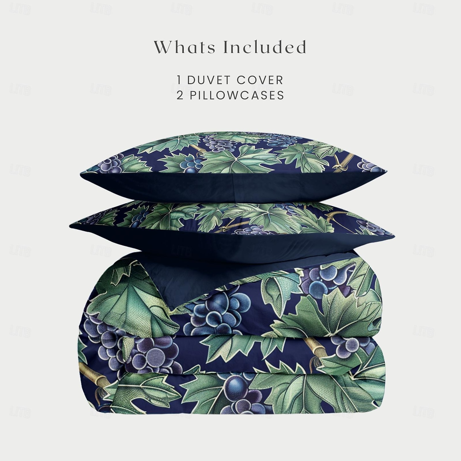 conjunto de capa de edredom botânica profunda - inclui capa de edredom e fronhas - design rico inspirado em plantas - tecido macio e confortável - perfeito para decoração elegante de quarto de 2025 por $60.99 –P11