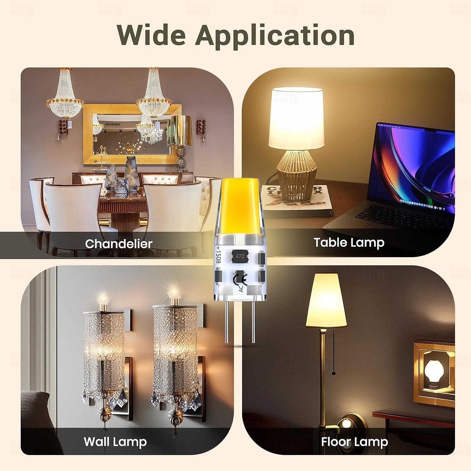 G6.35 Bi-Pin JC Type 4W LED COB Bulb AC/DC 12V for Closet Under Cabinet Ceiling Table Pendant Chandelier Accent Lights 2025 - $32.99 –P3