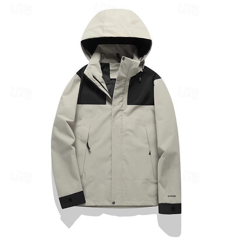 Hombre Chaqueta Softshell Chaqueta para senderismo Al aire libre Bloque de color Resistente al Viento Resistente al Agua Chaqueta cortavientos Viaje Negro Marfil Verde Gris 2025 - $34.39 –P3