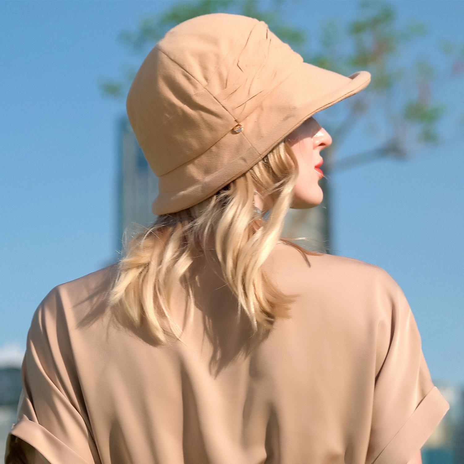 cappelli cappello a secchiello in cotone cappello floscio cappello da sole casual vacanza semplice classico con copricapo con giunture di colore puro del 2025 a $24.99 –P13