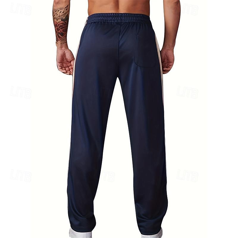 Men's Sweatpants Trousers Straight Leg Sweatpants Patchwork Pocket Elastic Waist Color Block Comfort Sports Outdoor Daily Fashion Casual Black Wine Micro-elastic 2025 - $21.99 –P8