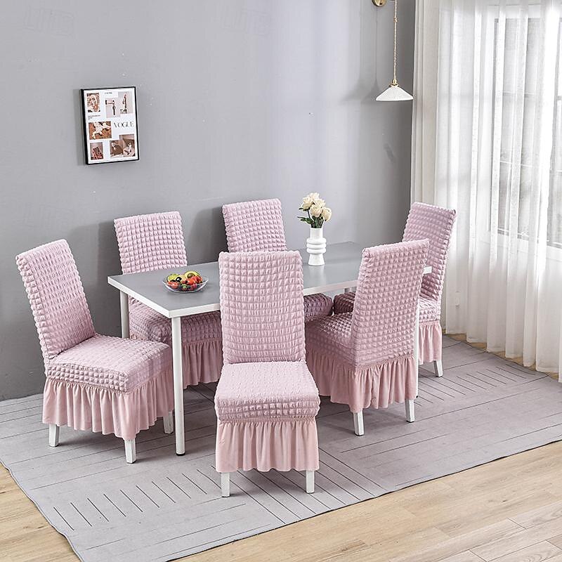 Coprisedie da pranzo Coprisedie elasticizzate universali per sala da pranzo con gonna, fodera rimovibile per sedia Parsons per banchetti per feste di matrimonio in cucina del 2025 a $17.99 –P7