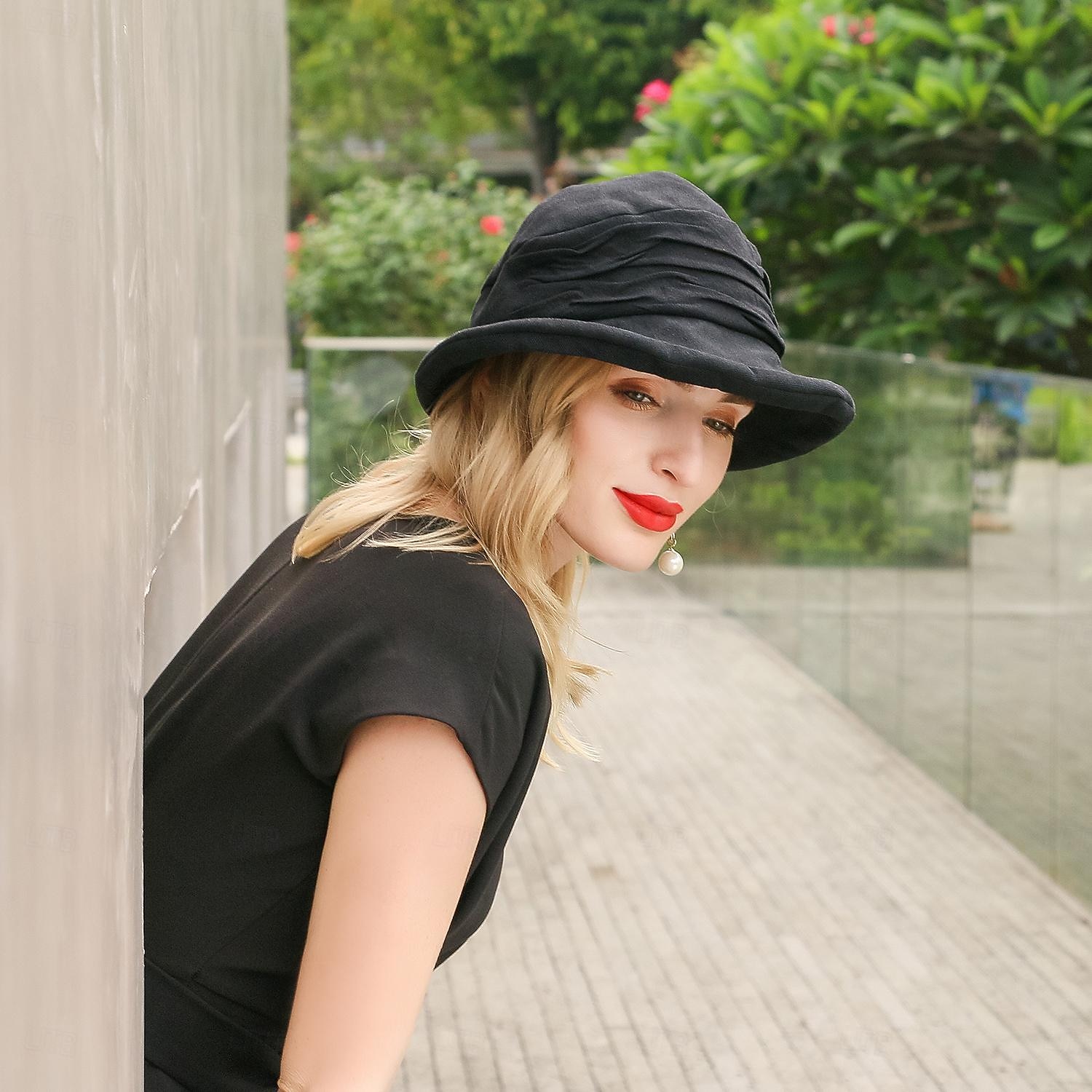 cappelli cappello a secchiello in cotone cappello floscio cappello da sole casual vacanza semplice classico con copricapo con giunture di colore puro del 2025 a $24.99 –P10