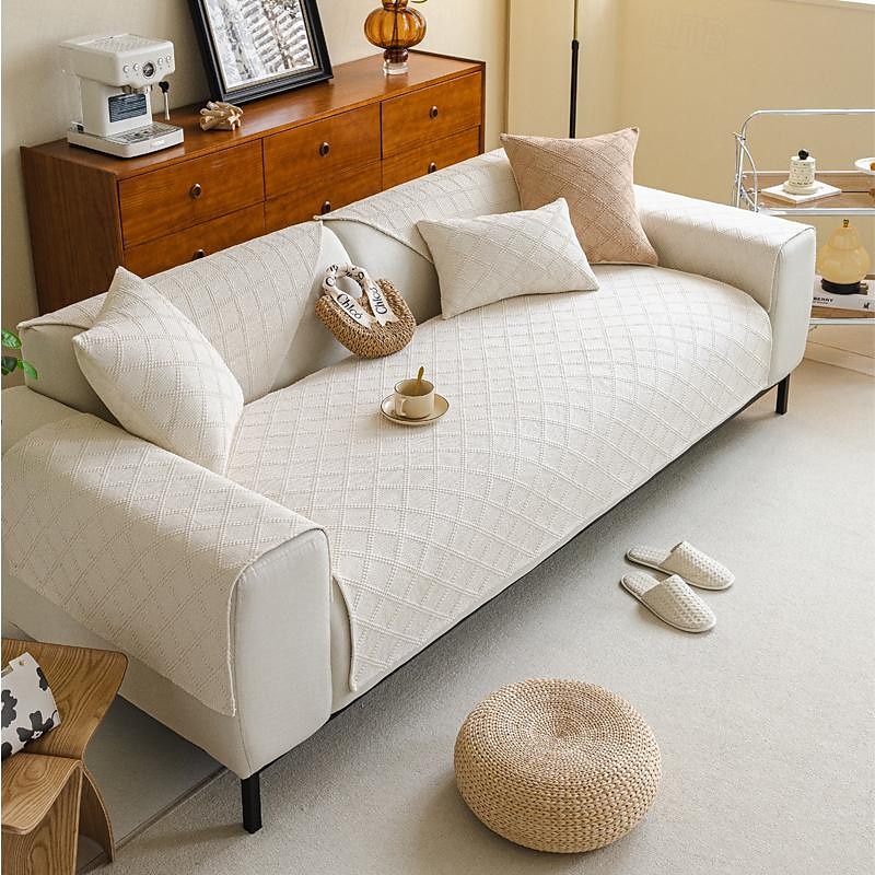 sofa cushion Waffle Four Seasons Universal Sofa Cushion Chenille Non slip Simple Sofa Cushion Solid Color Sofa Cover 2025 - $23.99 –P3