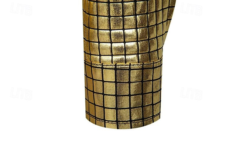Disko 1980er Glänzend Metallisch Bluse / Hemd Maskerade Disco Kariert Herren Karnevalskostüm Maskerade Party / Abend Pride Parade Pride-Monat Erwachsene Hemd 2025 - $32.99 –P14