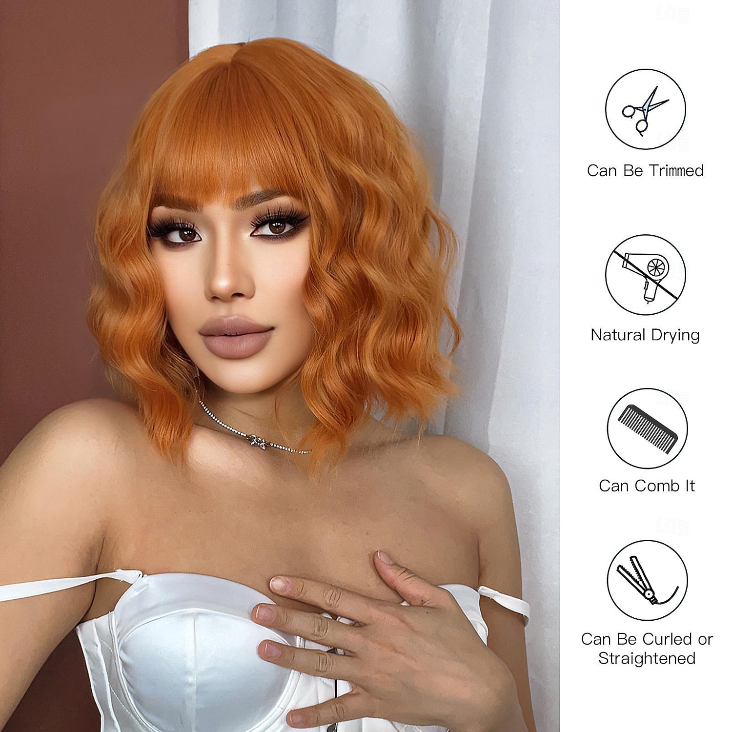 Synthetische pruiken Uniformen carrière Kostuums Prinses Gekruld Golvend Middelste stuk Gelaagd kapsel Machinegemaakt Pruik 30.5 cm Oranje Synthetisch haar Dames Cosplay Feest Modieus Oranje 2025 - $19.99 –P4
