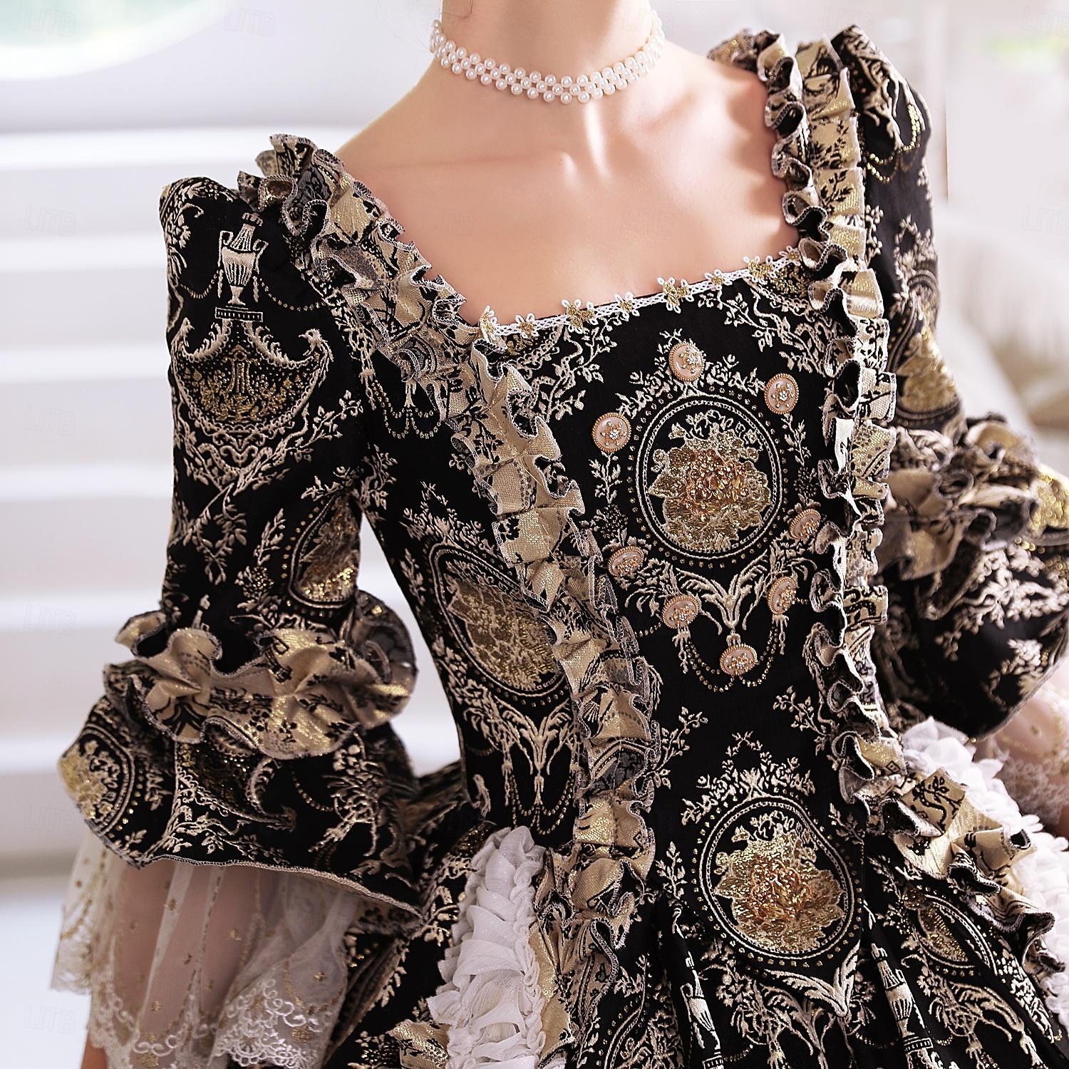 Gothic Victorian Vintage Inspired Dress Party Costume Prom Dress Princess Shakespeare Solid Color Ball Gown Fancy Dress Women's Royal Halloween Carnival Valentine's Day Party Evening Party Masquerade 2026 - $321.99 –P3
