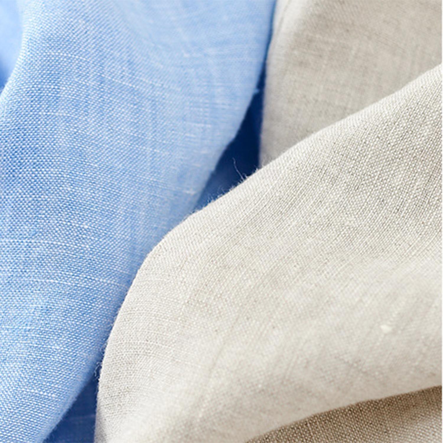 Herr Kavajjacka Bröllop Fest Ledigt Elegant Semester Sommar Vår Linne Ensfärgat Enkelknäppt med Två Knapphål Blazer Blå Beige 2025 - $55.99 –P14