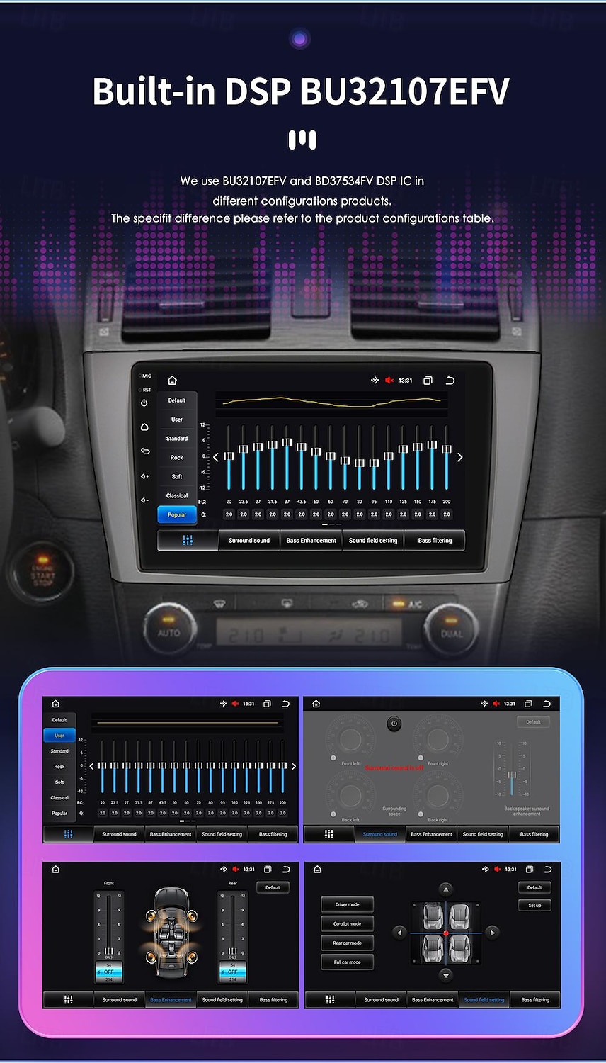Автомагнитола на базе Android 12 для Toyota Avensis T27 2008-2015, мультимедийный плеер с GPS-навигацией, carplay 2025 - $238.09 –P16