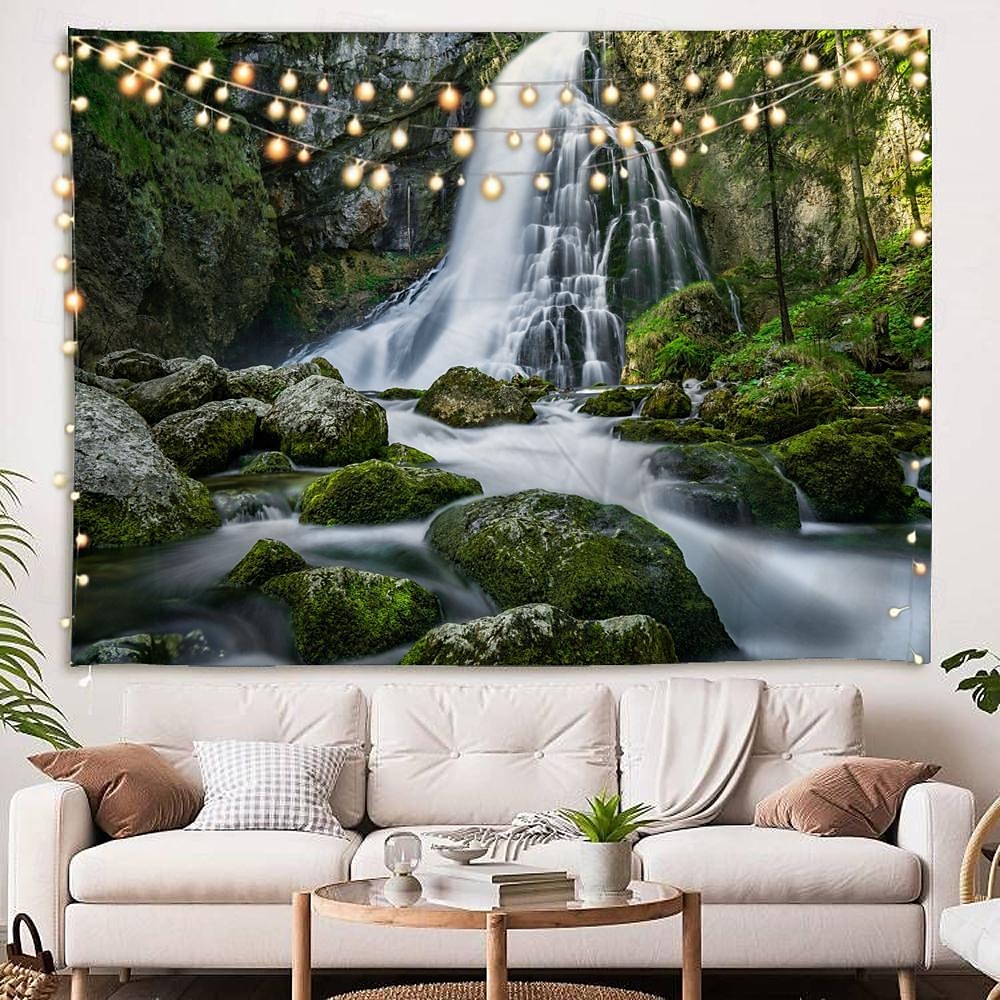 természet vízesés függő gobelin fal művészet nagy kárpit falfestmény dekoráció fénykép háttér takaró függöny otthon hálószoba nappali dekoráció 2025 - $17.99 –P1