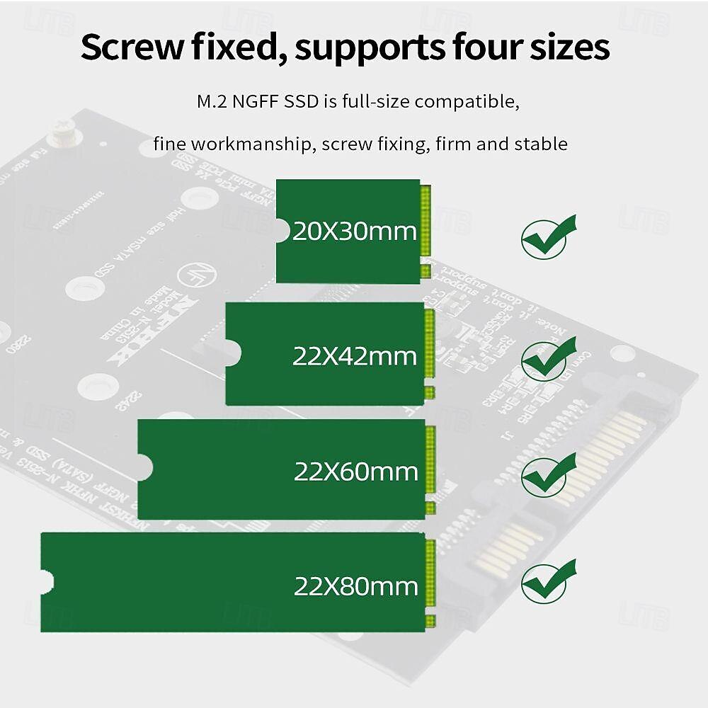 m.2 msata إلى sata 2.5 بوصة لوحة محول محول بطاقة محول لوحة 2025 - $20.99 –P4