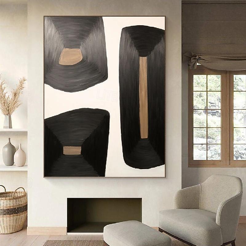 abstrakte schwarze Gemälde, handgemalte abstrakte schwarze Gemälde auf Leinwand, reich strukturierte Acrylmalerei, moderne Wandkunst, handgemaltes Kunstwerk für die Wanddekoration im Wohnzimmer 2025 - $108.99 –P6