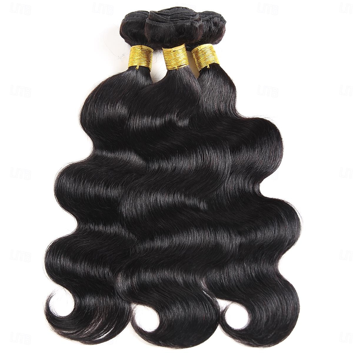 fasci di tessuto brasiliano dei capelli onda del corpo 3 pacchi fasci di capelli umani vergini remy estensioni dei capelli grezzi tissage del 2025 a $86.99 –P4