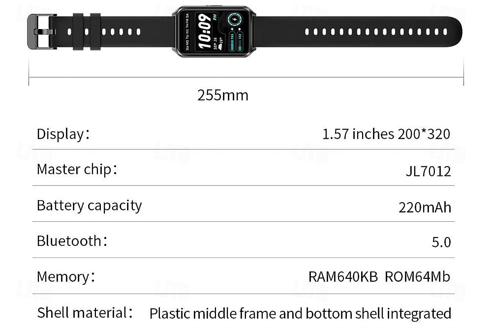 2025年 696 H37 スマートウォッチ 1.57 インチ スマートブレスレット ブルートゥース 歩数計 着信通知 睡眠サイクル計測器 と互換性があります Android iOS 女性 ハンドフリーコール メッセージ受信通知 IP 67 30mmウォッチケース  コレクション – $38.99 –P17