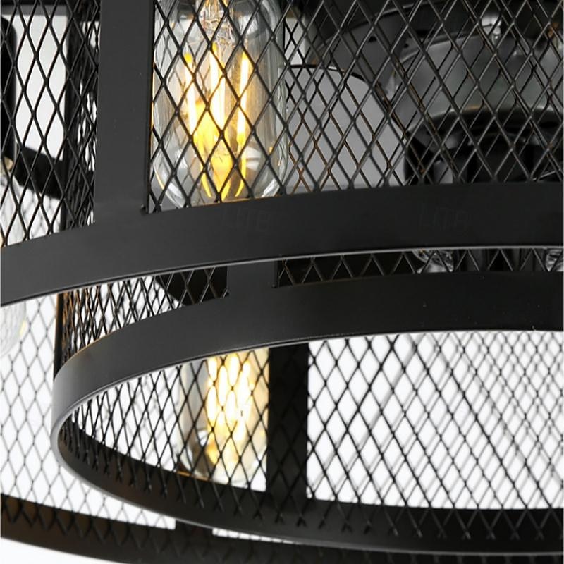 led takvifte lys 53cm 6-lys med fjernkontroll lydløs vifte taklys retro industrivifte pendel lys metall vintage burvifte tak lys for soverom stue spisestue lampe 110-240v (pære ikke inkludert) 2025 - $374.39 –P5