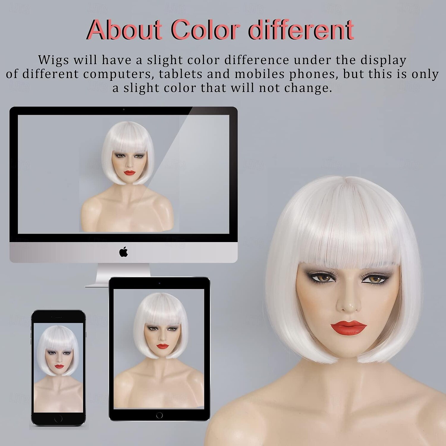 Bob Peruc Met Pony Korte Witte Bob Perücken Voor Vrouwen Rechte Bob Pony Peruc 10 Inch Hittebestendig Synthetisch Haar Natuurlijke Uiterlijk Voor Dagelijks Feestgebruik Halloween Perücken 2025 - $18.49 –P9
