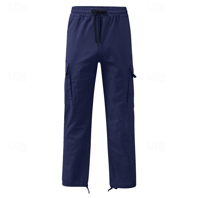 Herr Militärbyxor Cargo byxor Snörning Elastisk midja Flera fickor Slät Bärbar Utomhus Dagligen Camping och vandring Mode Klassisk Sjöblå Svart 2025 - $26.99 –P18