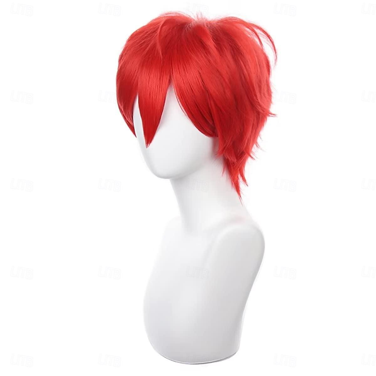 perruque cosplay courte hérissée duveteuse résistante à la chaleur en cheveux synthétiques en couches pour hommes et femmes, perruque de fête de carnaval de 2025 ? $19.49 –P9