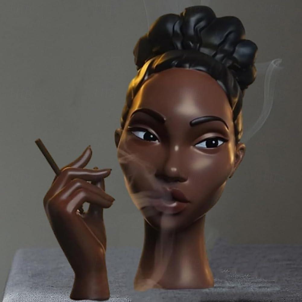 Head Incense Burner Black Woman, Black Lady Head Scents Burner Black Women Head, Head Incense Burner Black Woman,Headscents Incense Holder for Various Environments 2025 - $27.99 –P8