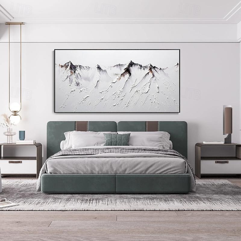 3D-Ölgemälde mit Bergmotiv, handgemalt, dickes Strukturölgemälde, beige-weißes Gemälde auf Leinwand, abstraktes strukturiertes Ölgemälde für Wandkunst, Gemälde für Wohnzimmer 2025 - $75.99 –P1