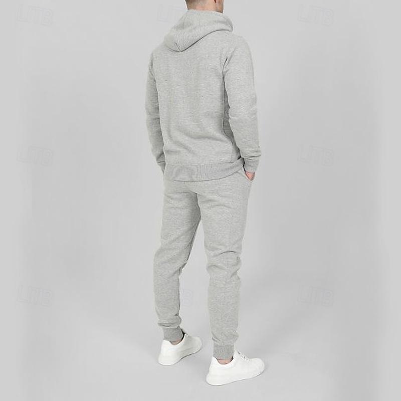 Men's Tracksuit Jogging Suit 2 Piece Full Zip Casual Fall Long Sleeve Breathable Soft Fitness Gym Workout Running Sportswear Activewear Color Block Dark Grey Black White 2025 - $27.99 –P8