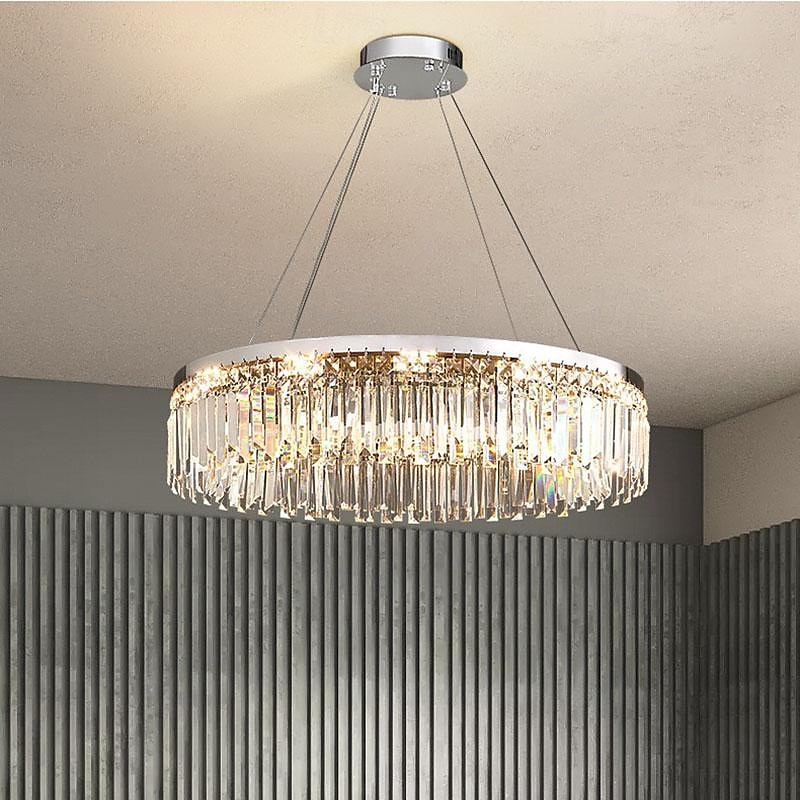 Chandelier LED 50/80cm Crystal Ceiling Light Circle Design Unique Design Flush Mount Lights Stainless Steel LED Nordic Style 110-240V 2025 - $429.99 –P8